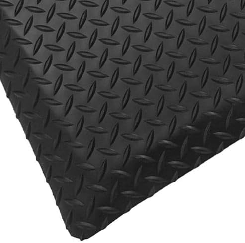 Rhino Mats, American Classic Diamond Anti-Fatigue Mats, Industrial Ergonomic Comfort Standing Mat for Work, Home, Garage, Office, Kitchen or Anywhere (Black 9/16" Thick, 4 FT. x 23 FT.)