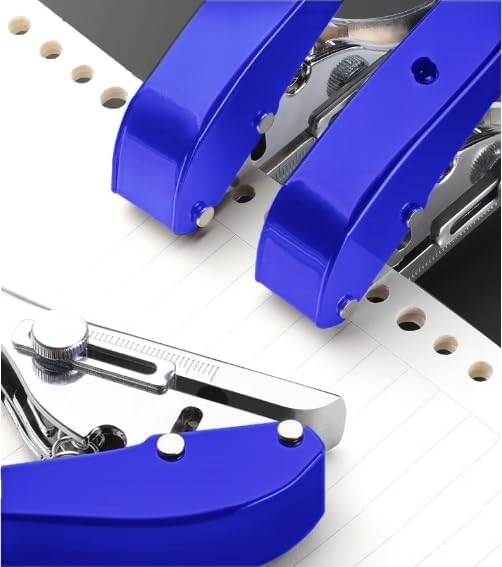 Single Hole Punch Heavy Duty Hole Puncher Single Handheld Paper Punch Small Hole Puncher One Hole Punch for Crafts Paper Cards Tags Scrapbook Plastic Cardboard-5/16 inch-8mm, Blue