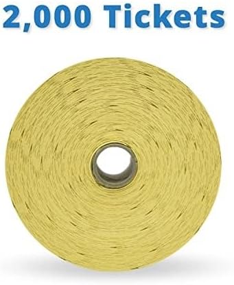 INDIANA TICKET CO. 2,000 Yellow Star Tickets, Single Roll – 4 Color Selection – Classroom Rewards, Events, Fundraisers, Door Entry, Raffles, Prizes, Drink/Food Tickets, Party Supplies & More