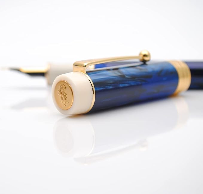 JINHAO 100 Fountain Pen with Ink Converter (Medium Nib 0.7mm, Galaxy Blue-B)