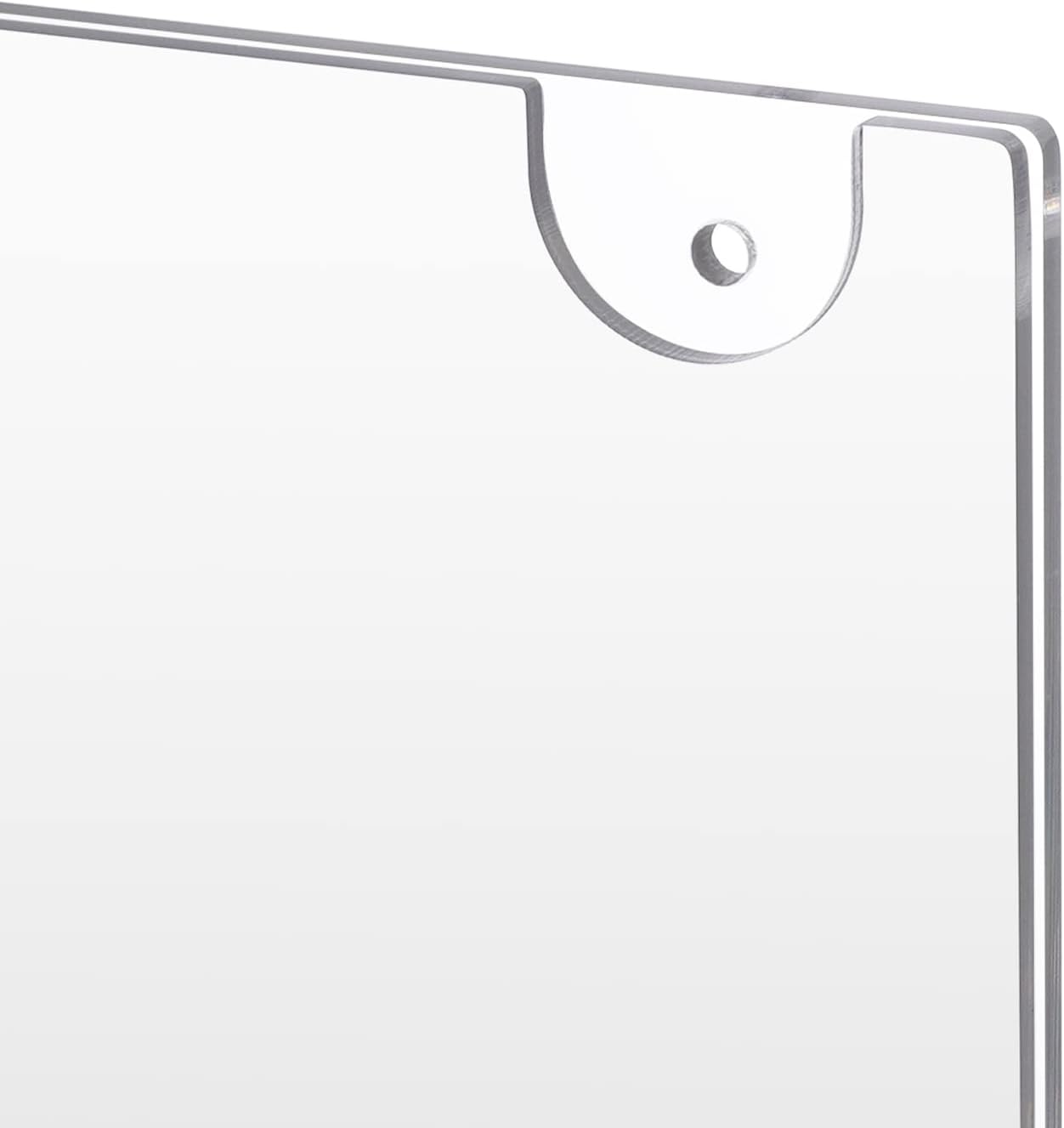 PecMuikee Acrylic Sign Holder 8.5x11 Horizontal, Wall Mount Acrylic Sign Holder and Plastic Paper Display Ad Frame bonus with 3M Tape and Mounting Screws for Restaurants, Office, Store, 20 Pcs