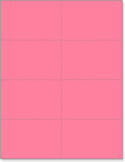 Limited Papers (TM) 8.5x11 Perforated Paper, 20/50 Pound, 75 GSM, Variety of Perforation Sizes and Colors, for Forms, Tickets, Postcards, Business Cards. (Cherry, 8 up)