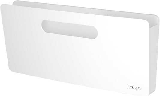 loukin Magnetic File Holder - Vertical Wall Mount Organizer for Whiteboard, Refrigerator, Office Wall, Documents, Letters (White)