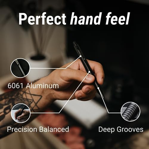 Everyman Grafton Pen and Pencil Set, Black | Premium EDC Metal Gel Ink Ballpoint Pen + Mechanical Pencil | Refillable Executive Writing Tools for Office, Business, Men’s Gift & Daily Use