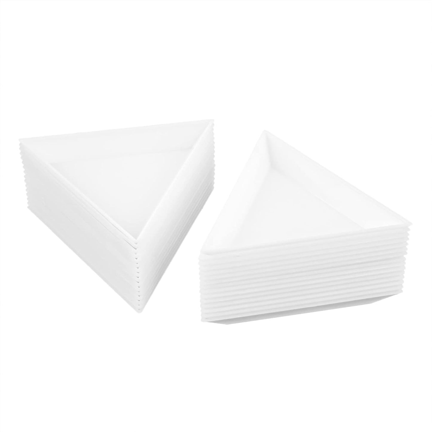 AUEAR, Bead Sorting Trays Plastic Nail Art Plates for DIY Craft Jewelry Project (White, 30 Pack Triangle)