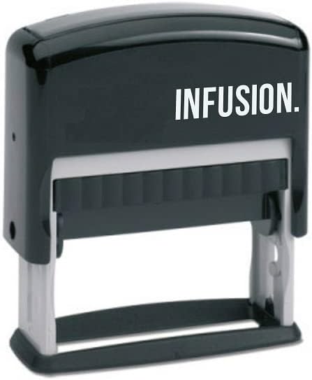 Infusion Self-Inking Custom Rubber Stamp (Personal or Business Use) - Choose from 16 Colors (3/8" x 2")