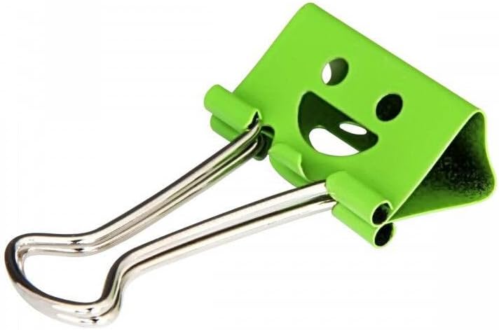 48 Pack Medium Paper Clips (1 inch/25mm), Smiling Face Binder Clips, Assorted Colors
