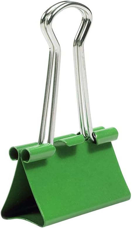 JAM PAPER Colorful Binder Clips - Medium - 1 1/4 Inch (32 mm) - Green Binderclips - 15/Pack