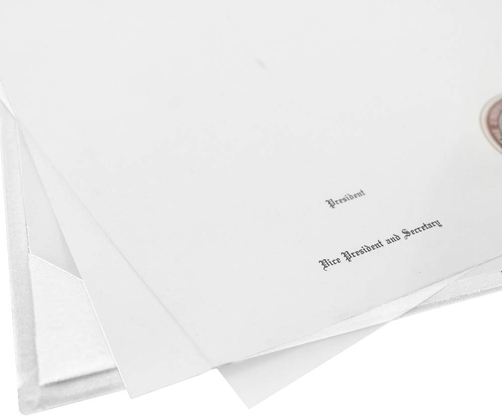 GraduationMall 8.5"x11" Smooth Padded Diploma Cover Certificate Holder White,1-Pack