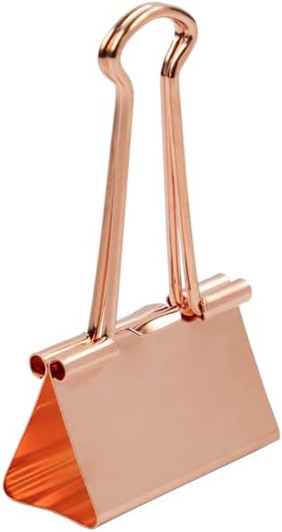 JAM PAPER Colorful Binder Clips - Large - 1 1/2 Inch (41 mm) - Rose Gold Binderclips - 12/Pack