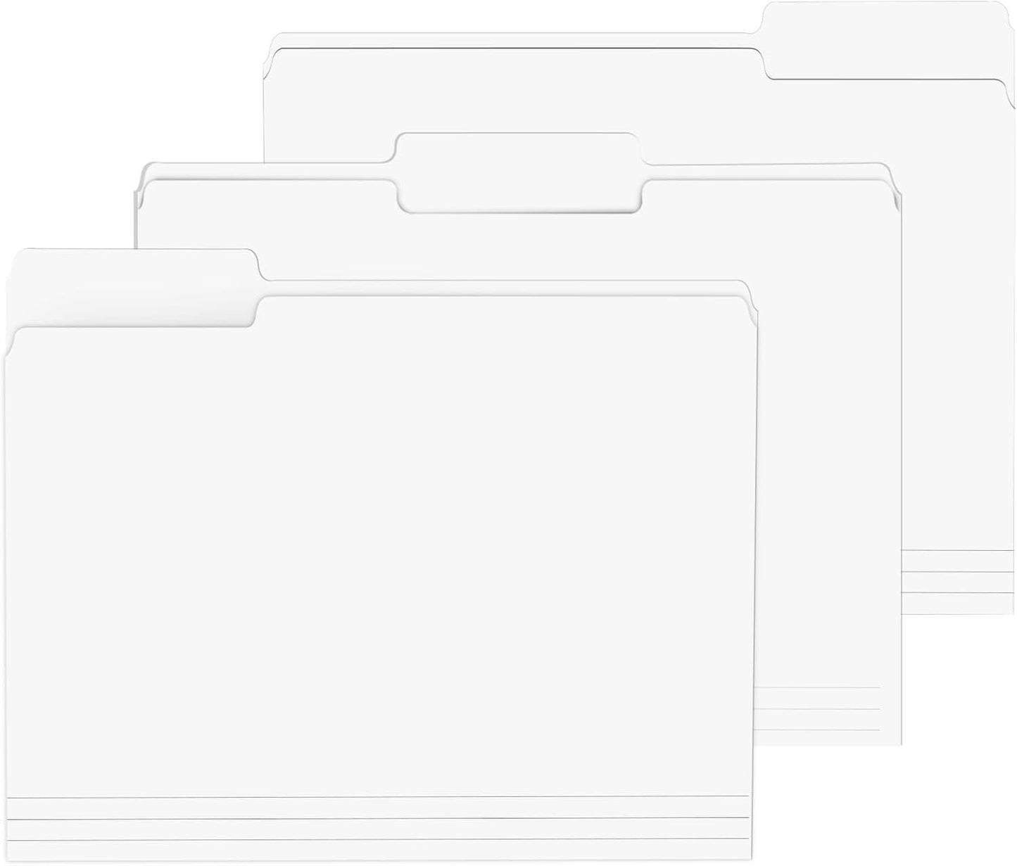 File Folder, PANDRI 120 Pack File Folder, 1/3 Cut Tab, Letter Size, Filing Folder for Office School Business, White