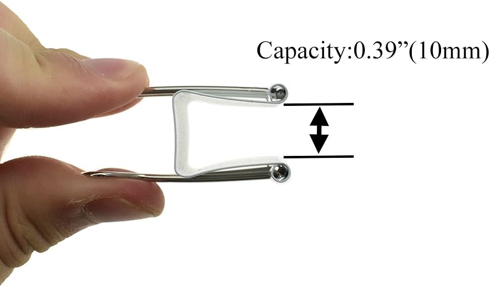 HAHIYO Binder Clips Paper Clamps Spring Steel Sturdy Medium 1.26 inches Width 0.39 Inch Capacity No Sharp Edges Heavy Duty Tight Grip Reusable White Metal Bright Finish for Home Office School 13 Pack