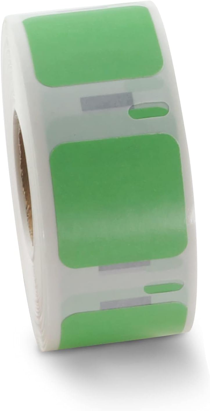 BETCKEY Colored Labels Compatible with Dymo 30332 (1" x 1") Square QR Code Labels, Compatible for Dymo LabelWriter Thermal 450, 4XL & Zebra Desktop Printers [2 Rolls, Green]