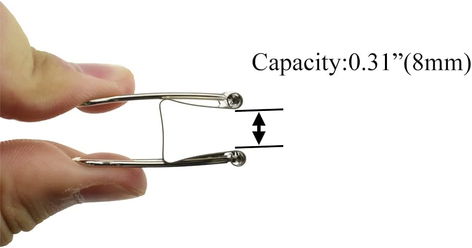 HAHIYO Binder Clips Paper Clamps Spring Steel Sturdy 0.98 inches Width 0.31 Inch Capacity No Sharp Edges Heavy Duty Tight Grip Reusable Silver Metal Bright Finish for Home Office School 25 Pack