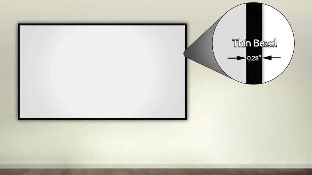 Silver Ticket Products S7 Series 6 Piece Thin Bezel Home Theater Fixed Frame 4K/8K Ultra HD, HDTV, HDR & Active 3D Projection Screen, 16:9 Format, 106" Diagonal, Grey Material S7-169106-G