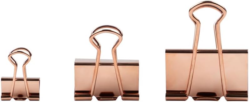 JAM PAPER Colorful Binder Clips - Small - 3/4 Inch (19 mm) - Rose Gold Binderclips - 25/Pack