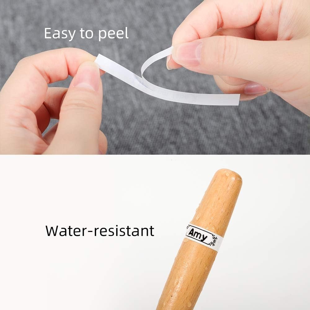 Label KINGDOM TZe-221 9mm Label Tape Replacement for Brother TZe221 TZ Tape 9mm 0.35 Laminated White 3/8 Inch Compatible with Brother Label Maker Tape PT-H110 PT-D210 PT-D220 PT-D400 PT-D600, 6-Pack