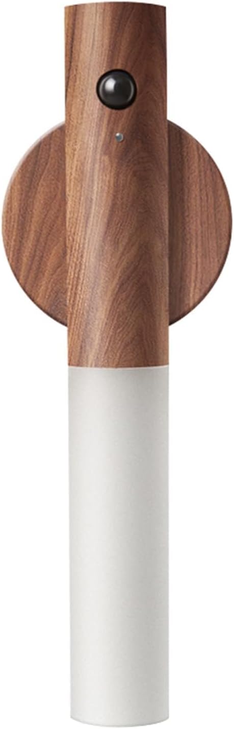 LANDGOO Wooden Motion Sensor Night Lights Magnet Body Sensor Hallway Night Lights Rechargeable Led Light Portable Stairway Wall Sconce Battery Powered Cabinet Lights (Walnut Wood 1PC)