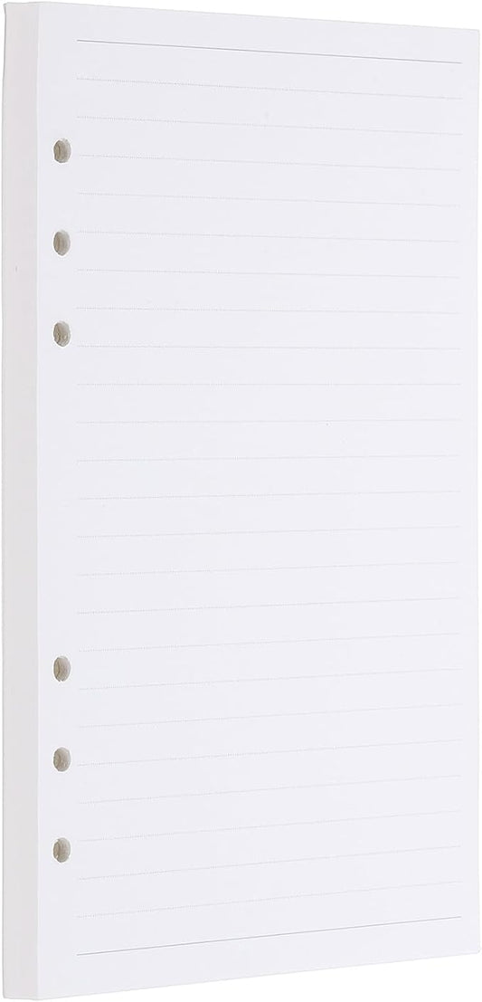 PATIKIL A5 Ruled Refills Inserts 6-Ring Binder Loose Leaf Planner Filler Paper Planner Inserts, 80 Sheets/160 Pages, Lined, White