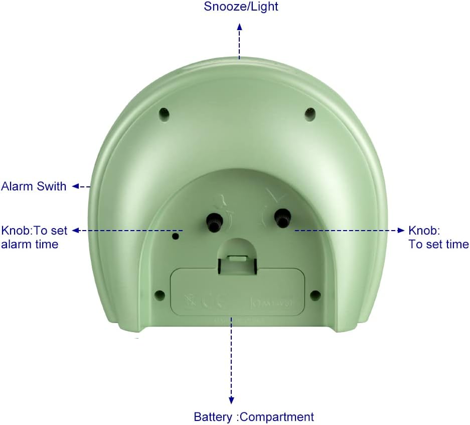 5.5" Large Analog Alarm Clock Silent Non Ticking, Gentle Wake, Beep Sounds, Increasing Volume, Battery Operated Snooze and Manual Light, Easy Set