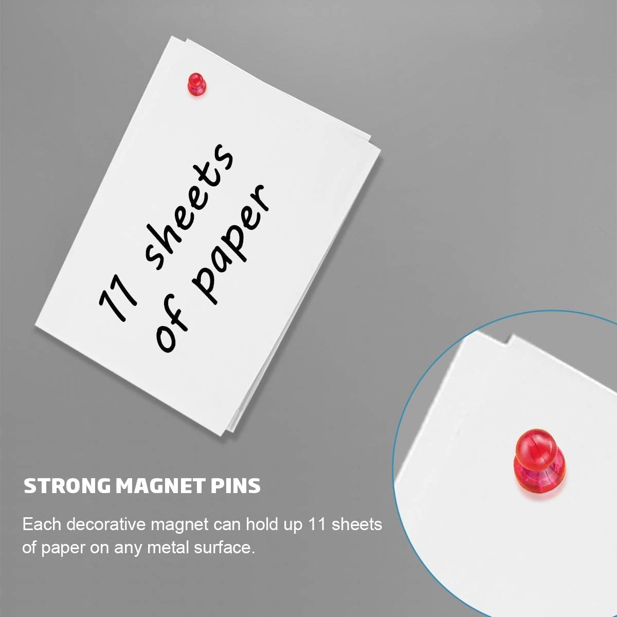 Ant Mag Magnetic Push Pins Strong Push Pin Magnets for Fridge Whiteboards Calendars Maps in School & Office Pack of 52 Assorted