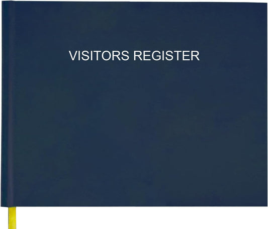 Visitors Register Book - Visitor Log Book with 120 Pages, 9" X 7", Blue Hardbound Cover, Wedding Reception and Events Reception Supplies