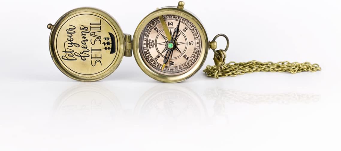 Handmade Antique Vintage Brass Compass | Exquisite Nautical Compass | Home Decor | Pocket Compass Gift for Every Occasion | Super7One