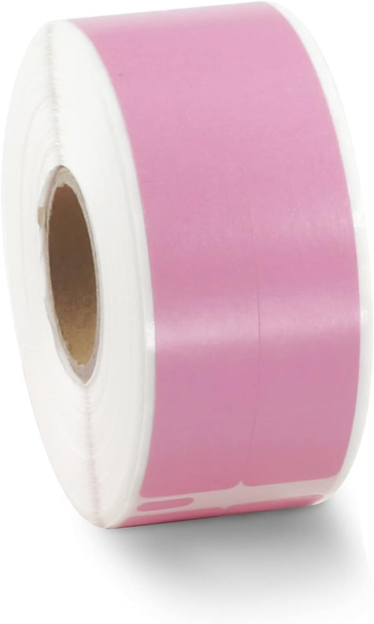 BETCKEY Colored Labels Compatible with Dymo 30277 (9/16" x 3-7/16") File Folder(2-up) Labels, Compatible for Dymo LabelWriter Thermal 450, 4XL & Zebra Desktop Printers [1 Roll, Pink]