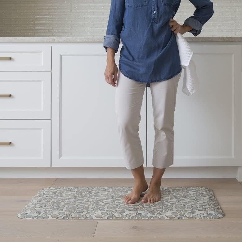 GelPro Designer Comfort Cushioned Anti-Fatigue Standing Kitchen Floor Mat, Padded Stain-Resistant, Waterproof, Non-Slip Comfort Padded Desk/Office Mat - Orchard Almond Kitchen Mat 20x48