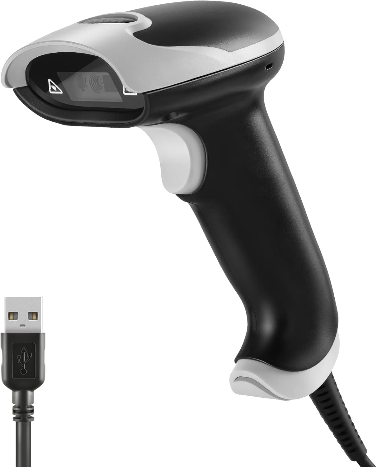 Barcode Scanner, USB Handheld QR Code Scanner Wired Connection 1D 2D&PDF417 Data Matrix Automatic Barcode Reader Plug and Play Bar Code Scanners for Store Supermarket Warehouse Library