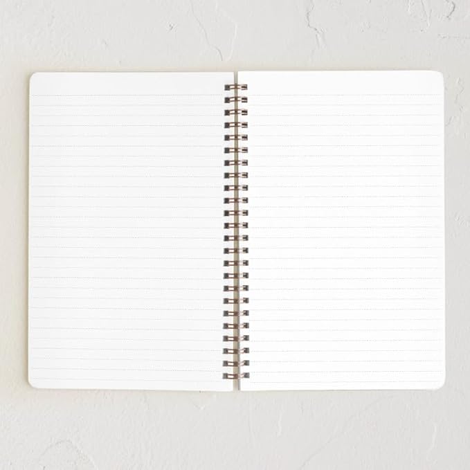 Minted Color Notebook, Writing Journal for Notes & Journaling, Durable Acrylic Free Cover, Pencil Rainbow Colors Design, Spiral Bound Journal Notebook with 80 Lined Pages, 5.5" x 8.5"