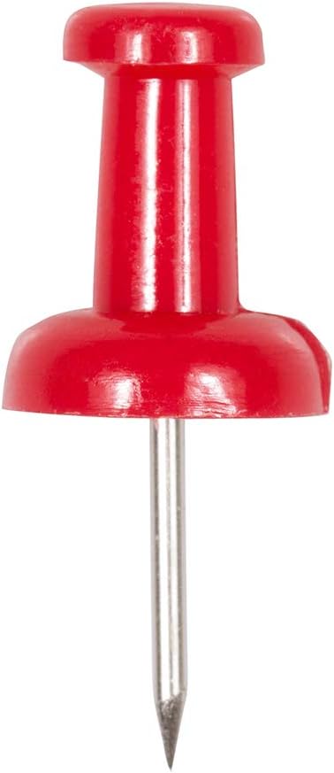 JAM PAPER Colorful Push Pins - Red Pushpins - 100/Pack