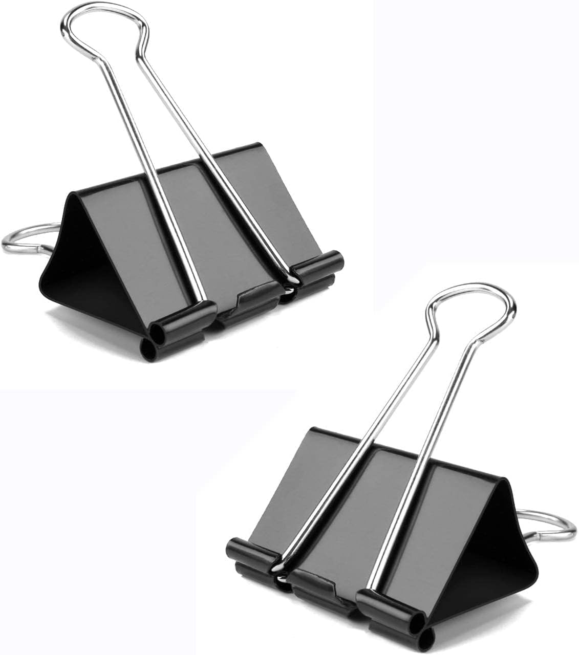 Medium Binder Clips, 144 Pack, 1-1/4 Inch, Black, Standard 32mm, Capacity 0.6 Inch, Metal Paper Clips, Office Clips, Fold Clamp, Office and School Supplies