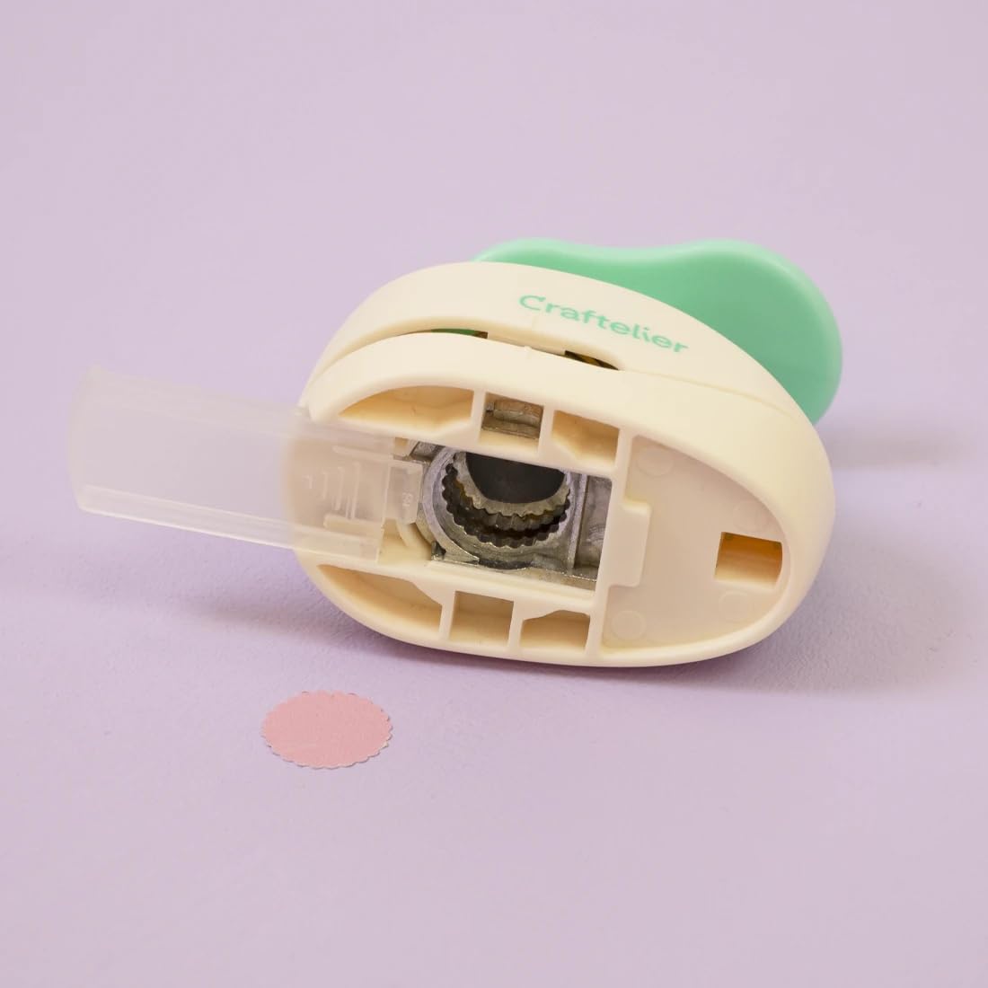Craftelier - 5/8 Inch Circle Scallop Punch with lever press | Shape Hole Puncher for Paper Crafts | Scalloped Hole Punch for Scrapbooking, DIY Cards & Journals | Mini Hole Punch for Paper & Cardstock.