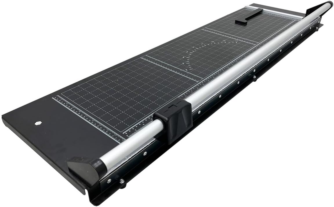 INTBUYING 36 Inch Commercial Manual Precision Rotary Paper Trimmer with an Angle Line Smart Rotary Paper Cutter for Cutting Photo Paper, Film, hot and Cold Laminating Paper, etc