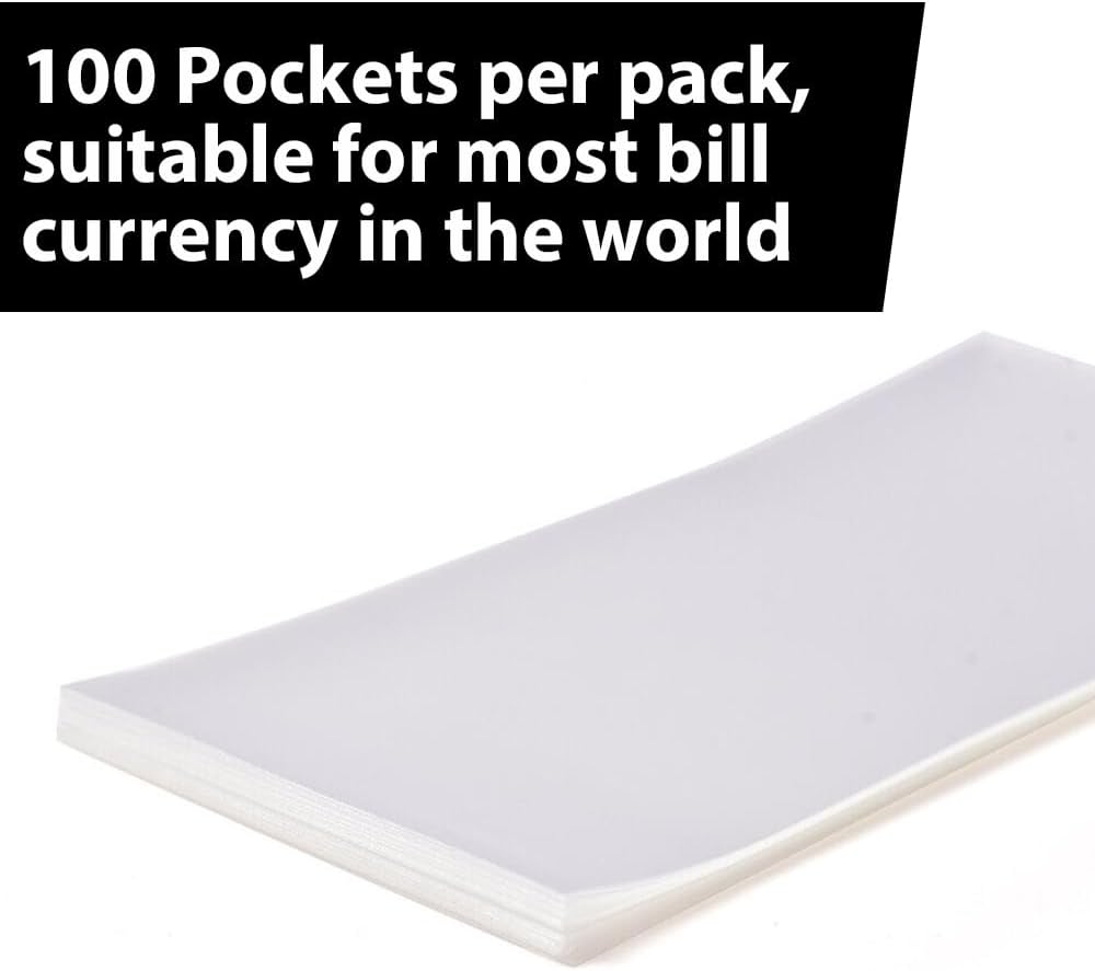 G-PLUS Clear Dollar Bill Holders for Collectors,100 Soft Ultra Thin Holders for Modern US Currency Protector Slab Holder Banknote Stamp Paper Souvenirs Storage