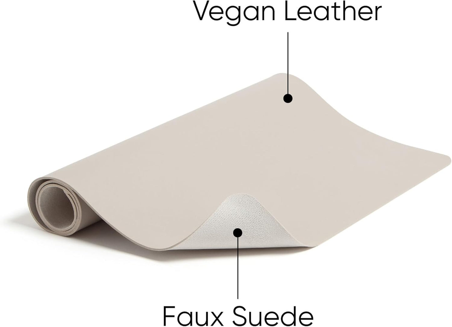 Smead Desk Pad, Vegan Leather Desk Mat with Non-Slip Faux Suede Backing, Perfect Desk Organizer for Office Decor, 23.6” x 13.7” Small, Sandstone (64836)