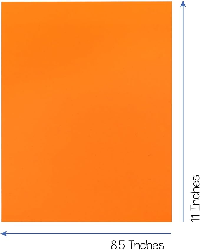 Hygloss Bright Orange Colored Cardstock - 8.5x11-Inch, 90 Sheets, 65 lb/ 176 gsm, Fade-Resistant, Acid-Free Color Card Stock Paper