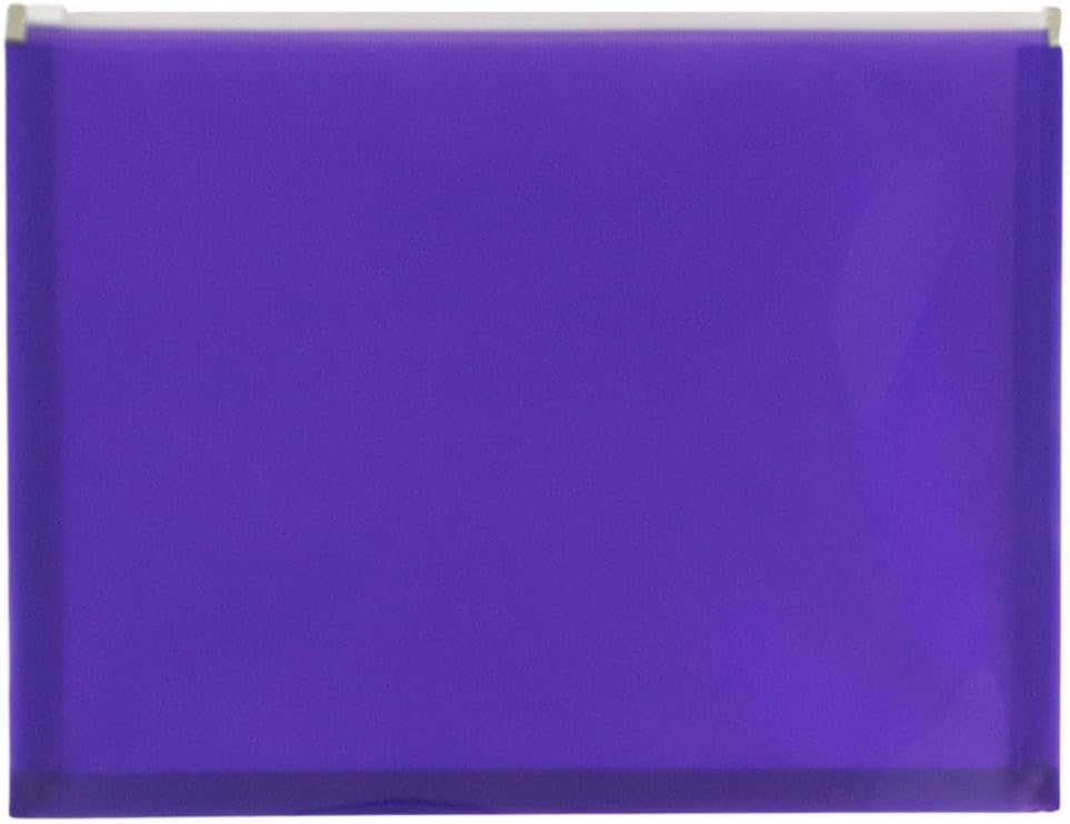 JAM PAPER Plastic Envelopes with Zip Closure - Letter Booklet - 9 3/4 x 13 - Purple - 3/Pack