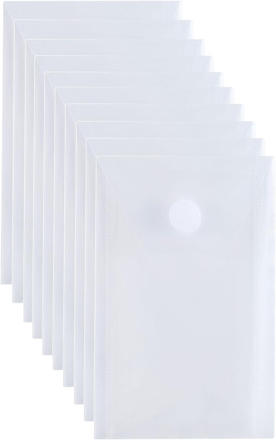 3’’ x 5’’ Vertical Plastic Envelopes Hook Loop Closure Coupon Receipt Sticker Holder 10 Pack