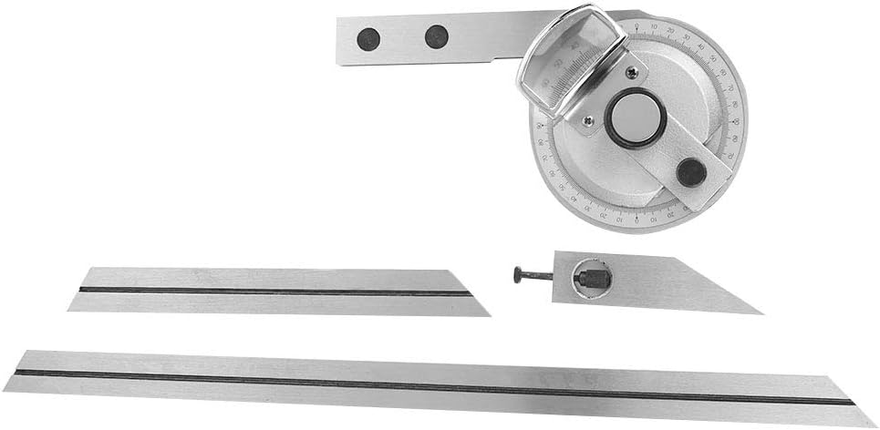 Fdit Bevel Protractor, 360 Degree Universal Stainless Steel Vernier Bevel Protractor, Angle Measuring Finder Ruler Tool with Magnifying Glass