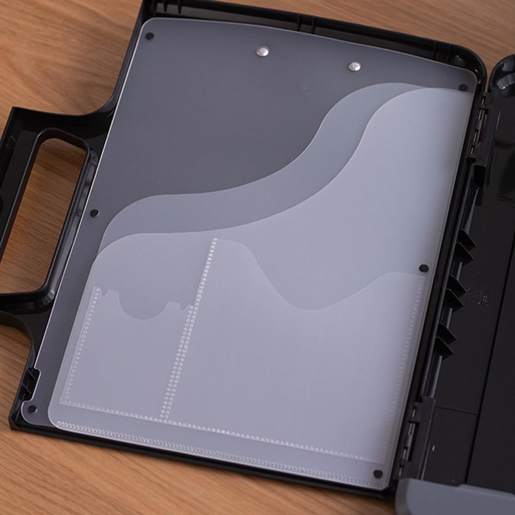 Cabilock Box Binder Portfolio Writing Pad Paper Storage Box Clipboard with Calculator A4 Clipboard A4 Files Storage Holder Writing Board Storage Rack Document Clipboard Case A4