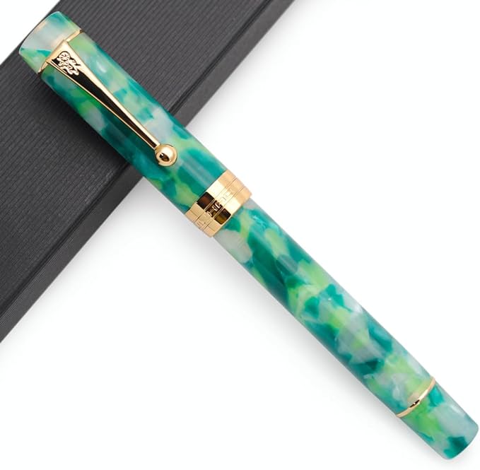 JINHAO 100 Fountain Pen with Ink Converter (Medium Nib 0.7mm, Fantastic Green)