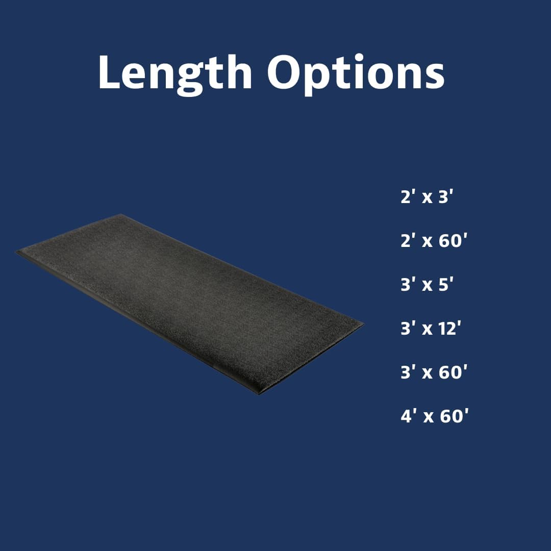 Notrax 411 Sof-Tred™ 2' x 3' x 9/16" Anti Fatigue Mat, Enhanced Slip Resistance with Beveled Edges and Pebbled Surface, Ideal for Industrial and Commercial Workplaces, Black, 411S0423BL