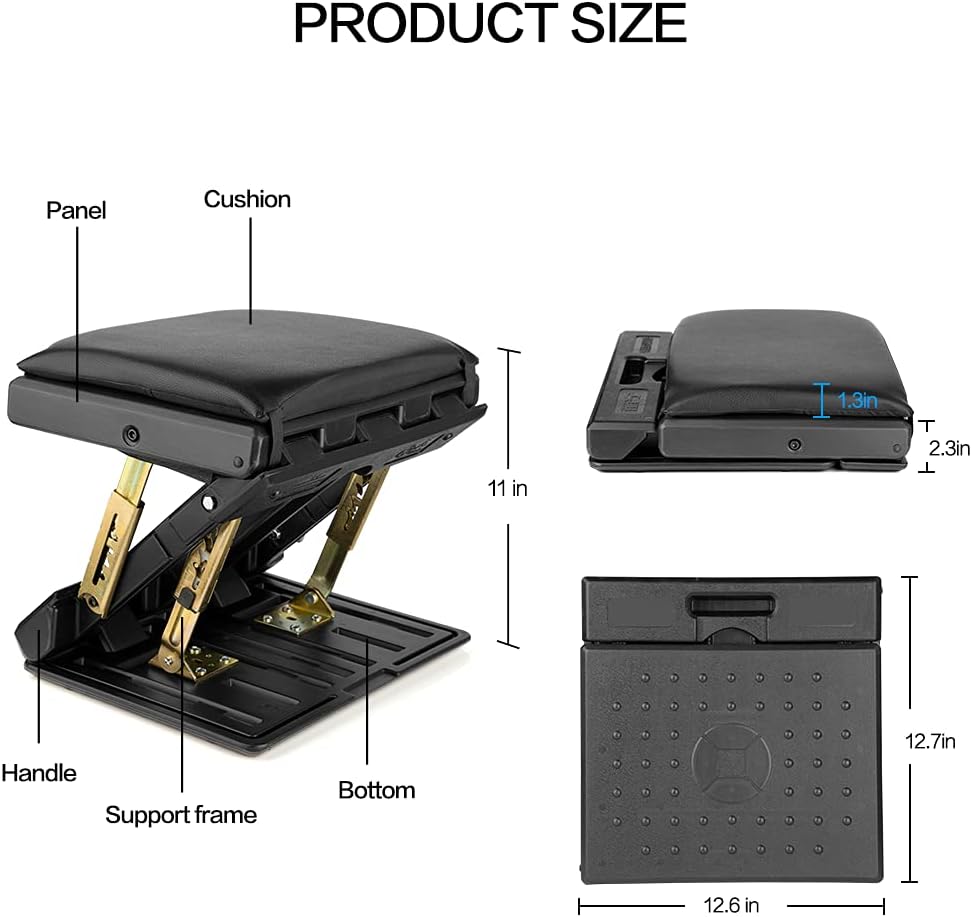 Adjustable Footrest with Removable Soft Foot Rest Pad Max-Load 140Lbs with 4-Level Height and Angle Adjustment Massage Footrest Under Desk for Car Travel, Kid's Writing, Office