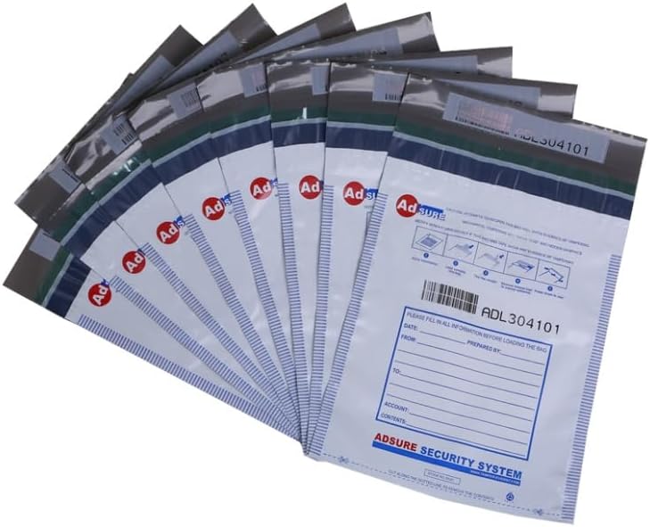 9" x 12",White, 100 Bags, Level 2 Tamper-Evident Deposit Bags for Cash Handling & Valuables, Moisture, Tear-off receipt + Barcodes and Serial Number