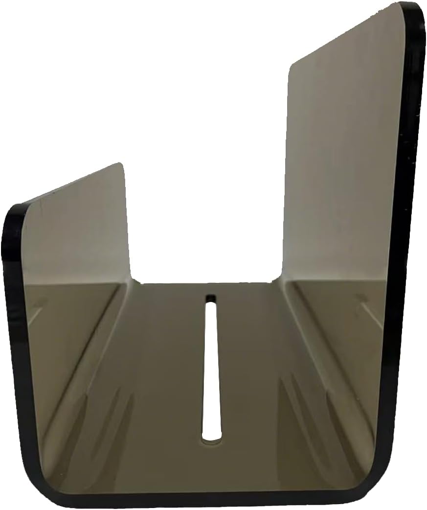 Magazine Holder, Brown Clear Acrylic with Stainless Steel Handle, Tabletop Display Stand