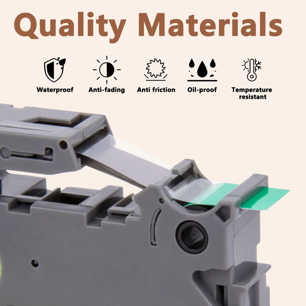 Hehua Tze Tz Tape 12mm 0.47 Laminated Green Compatible for Brother P-Touch TZe-731 TZe731 TZ-731 TZ731 Tape for Ptouch PT D210 D200 D220 D610, 1/2'' x 26.2ft Black on Green, 3 Pack