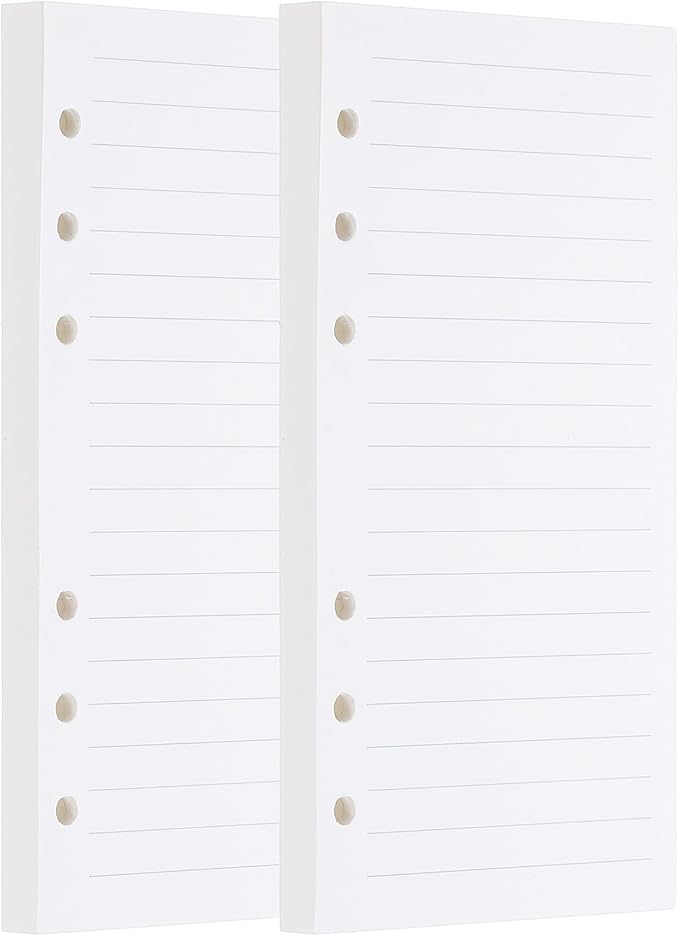 PATIKIL A6 Ruled Refills Inserts 6-Ring Binder Loose Leaf Planner Filler Paper Planner Inserts, 160 Sheets/320 Pages, Lined, White