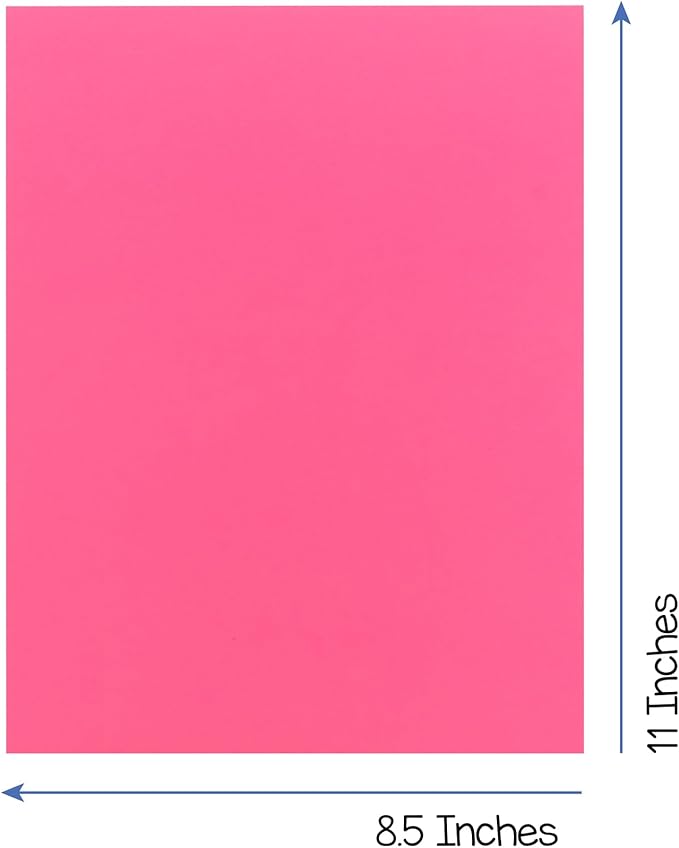 Hygloss Pink Bright Colored Cardstock - 8.5x11-Inch, 90 Sheets, 65 lb/ 176 gsm, Fade-Resistant, Acid-Free Color Card Stock Paper